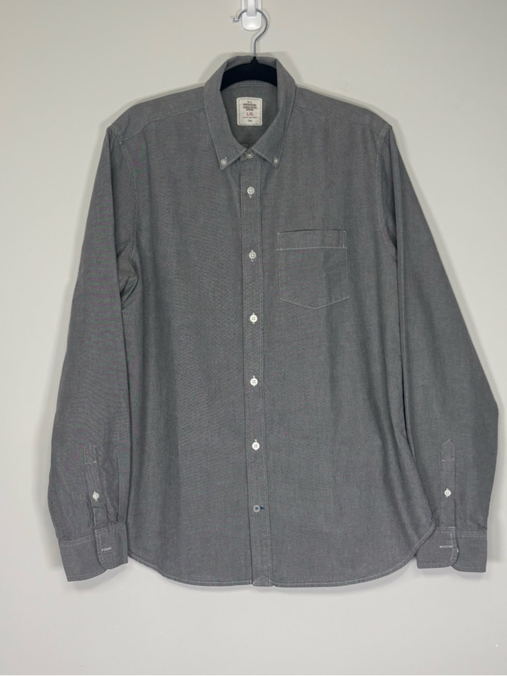 Gap Men's Modern Oxford Button Down Shirt Charcoal Gray Large